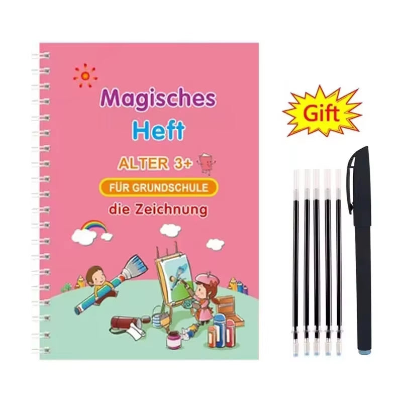 Free Shipping SANK Copybooks Pen Magic Copy Book Free Wiping Children'S Kids Writing Sticker Practice Copybook for Calligraphy