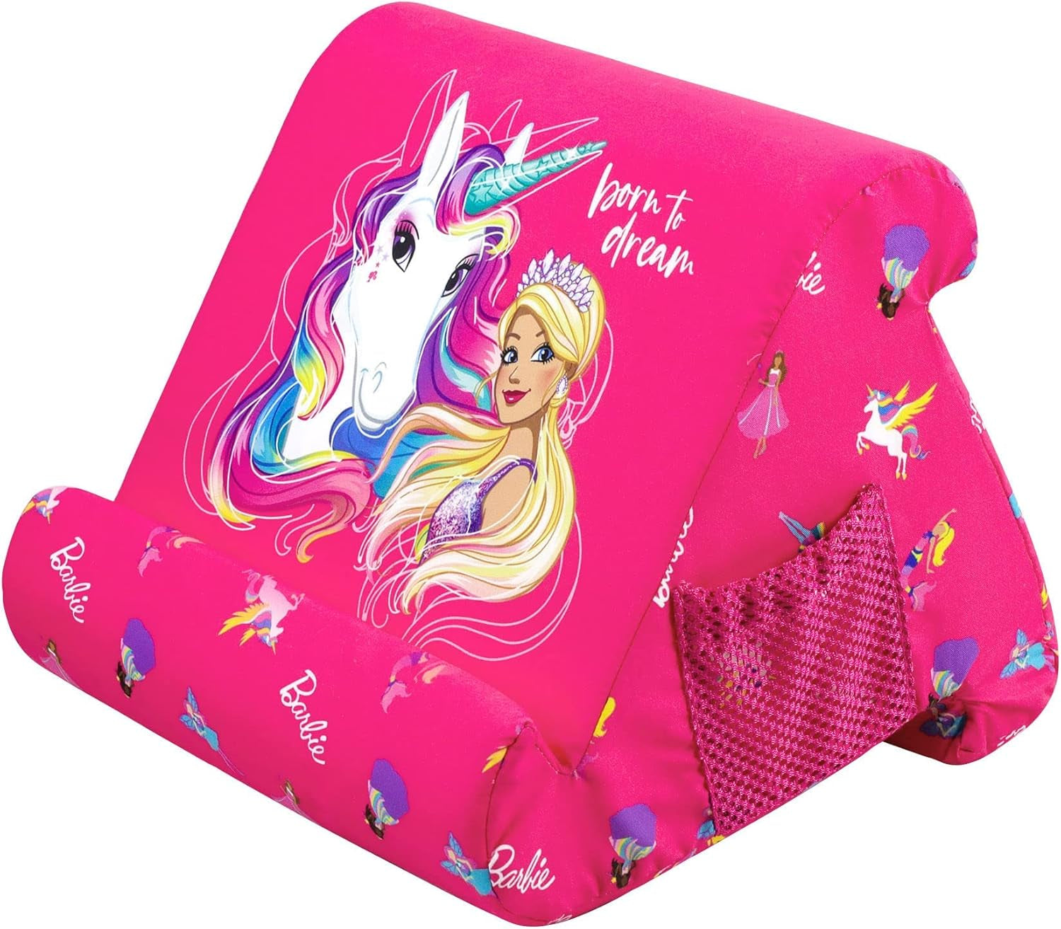 Barbie Unicorn Tablet Cushion - Lap, Desk & Bed Stand W/Multi-Angle Viewing Soft Tablet Stand Support, Compatible with All Tablets & E-Readers; Kindle, Ipad Pro, Samsung Galaxy, Iphone & Fire