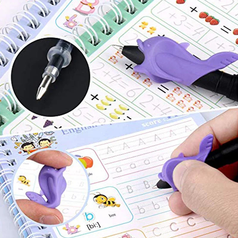 Free Shipping SANK Copybooks Pen Magic Copy Book Free Wiping Children'S Kids Writing Sticker Practice Copybook for Calligraphy