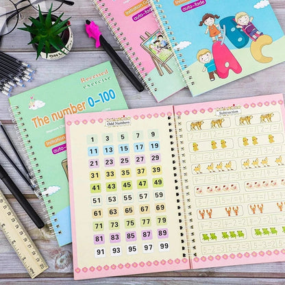 Free Shipping SANK Copybooks Pen Magic Copy Book Free Wiping Children'S Kids Writing Sticker Practice Copybook for Calligraphy