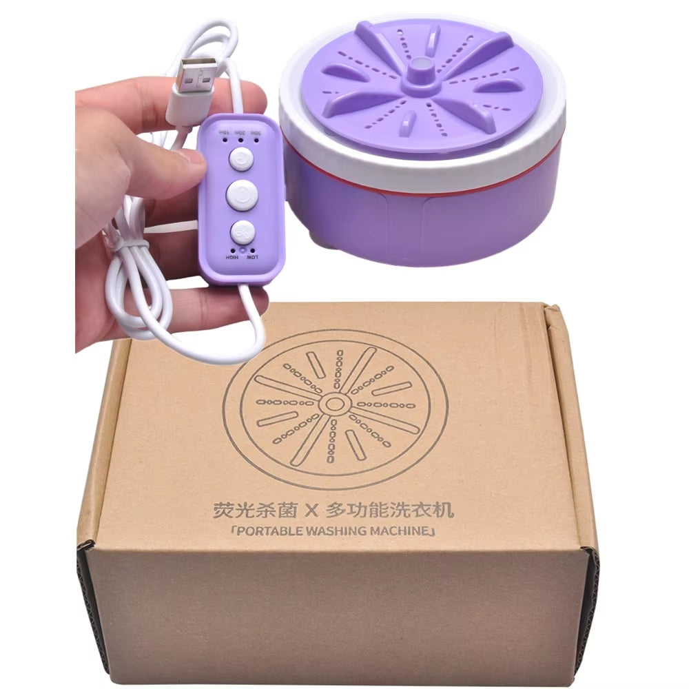 Mini Washing Machine Portable USB Rotating Turbo Fruit Ultrasonic Dishwasher for Clothes Home Kitchen Travel Remote Control미니세탁기